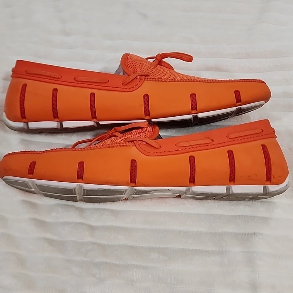 SWIMS Lace Loafers in Orange/White, Men's Size 11